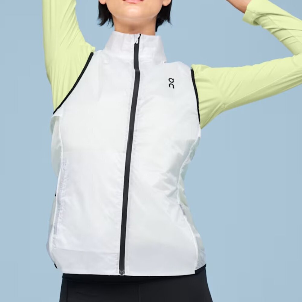 On Running Women's Weather Vest Lightweight Packable White Running Outdoor